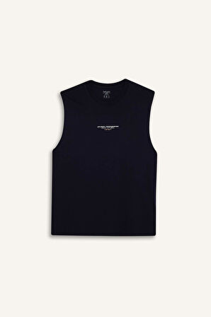 Boxy Fit Baskılı Bisiklet Yaka Atlet