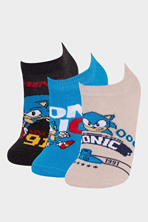 Erkek Çocuk Sonic The Hedgedog: Modern 3'lü Pamuklu Patik Çorap