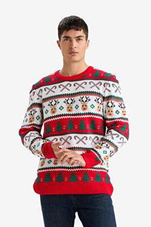 Yılbaşı Temalı Triko Kazak