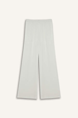 Wide Leg Cepli Yüksek Bel Standart Boy Krinkıl Viskon Pantolon