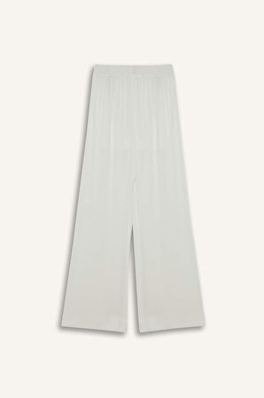 Wide Leg Cepli Yüksek Bel Standart Boy Krinkıl Viskon Pantolon
