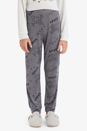 DeFacto Termal Pijama Takımı Baskılı Uzun Kollu Üst Uzun Alt Erkek Çocuk F3349A825WNGR503