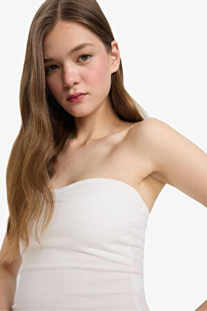 Coool Fitted Straplez Bürümcük Bluz