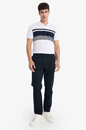 Regular Fit Polo Yaka Kısa Kollu Çizgili Polo Tişört