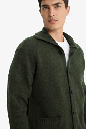 Standart Fit Balıkçı Yaka Triko Hırka