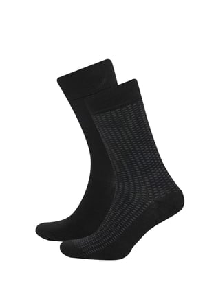 Defacto D3777AXBK26 Siyah Erkek Dikişsiz Ultra Soft 2'li  Bambu Premium Uzun Çorap