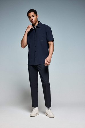 DeFacto Regular Fit Kısa Kollu Lacivert Gömlek G1050AX26SMNV253