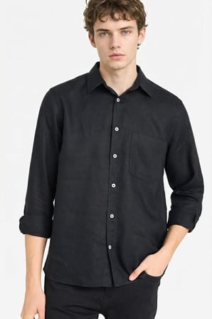 DeFacto %100 Keten Regular Fit Gömlek G0788AX26SMBK81