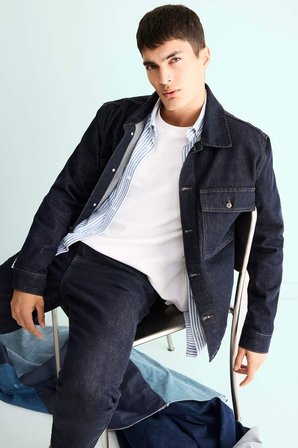 DeFacto Relax Fit Düğmeli Denim Ceket F8292AX25AUNM34