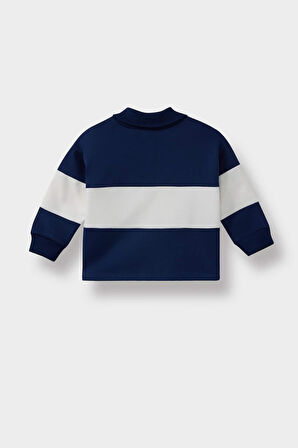 Erkek Bebek Gömlek Yaka Baskılı Sweatshirt
