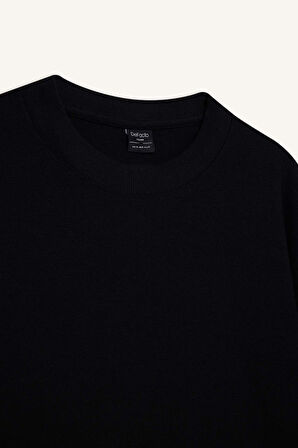 Boxy Fit Bisiklet Yaka Sweatshirt