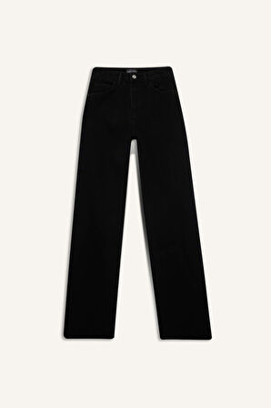 Straight Wide Yüksek Bel Uzun Jean Pantolon