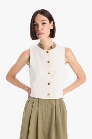 Fitted Bisiklet Yaka Yelek