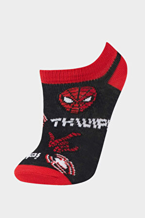 DeFacto Erkek Çocuk Marvel Spiderman 3'lü Pamuklu Patik Çorap F2580A8NSKR1