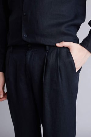 Relax Fıt Duble Paça %100 Keten Pantolon C1826AX26SMNV146