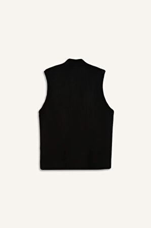 Standart Fit Balıkçı Yaka Triko Yelek