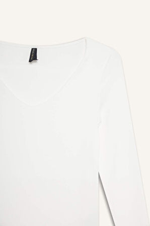 Slim Fit Dar Kesim Basic Düz Modal Uzun Kollu Tişört