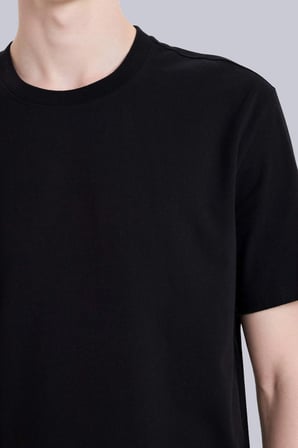 Defacto V7699AZBK81 Siyah %100 Pamuk NEW REGULAR FIT Basic Tişört