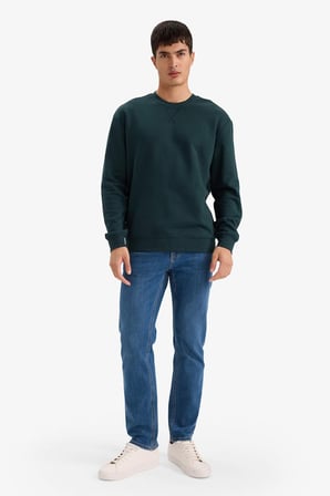 DeFacto REGULAR FIT %100 Pamuk Basic Sweatshirt E8339AX26SPGN465