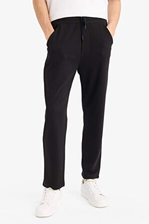Regular Fit Beli Bağcıklı Düz Paça Eşofman Altı