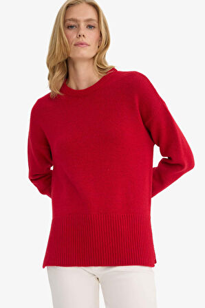 Oversize Geniş Kalıp Bisiklet Yaka Kazak