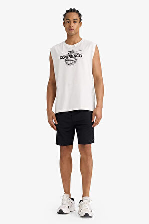 DeFactoFit NBA Wordmark Boxy Fit Bisiklet Yaka Atlet