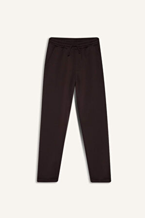 Erkek Çocuk Beli Lastikli Düz Paça Pike Eşofman Altı