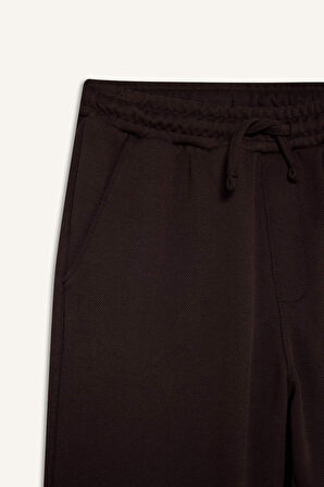 Erkek Çocuk Beli Lastikli Düz Paça Pike Eşofman Altı