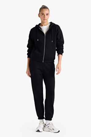 Basic Düz Cepli Beli Bağcıklı Kalın Jogger Eşofman Altı