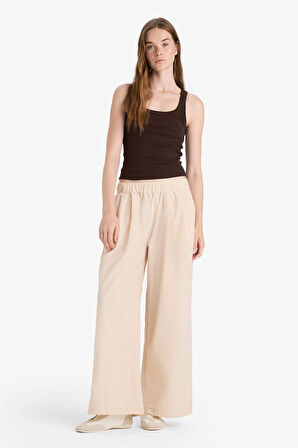 Wide Leg Çift Cepli Normal Bel Standart Boy Pantolon