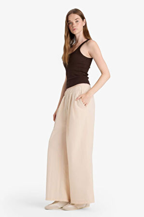 Wide Leg Çift Cepli Normal Bel Standart Boy Pantolon