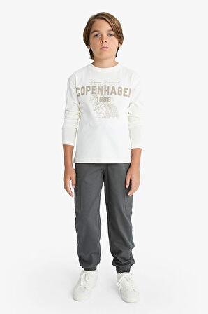 Erkek Çocuk Kargo Gabardin Jogger Pantolon