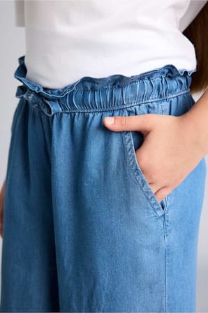 DeFacto Culotte Geniş Paça Orta Mavi Jean Pantolon Kız Çocuk G0252A826SMNM28