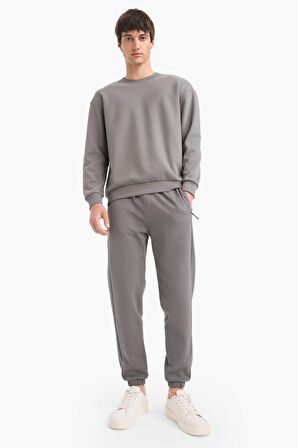 Slim Fit Dar Kesim Fermuar Cepli Pike Eşofman Altı