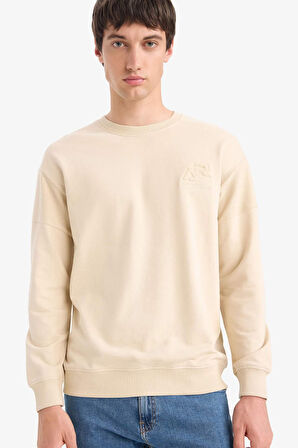 Boxy Fit Bisiklet Yaka Sweatshirt