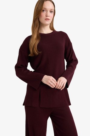 DeFacto Loose Fit Bisiklet Yaka Triko Kazak Tunik G7241AX25CWBR457