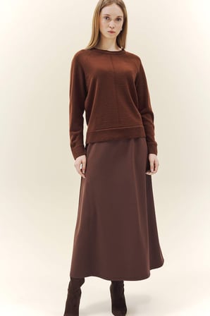 DeFacto Yün Karışımlı Regular Fit Bisiklet Yaka Triko Tunik G5867AX25WNBN320