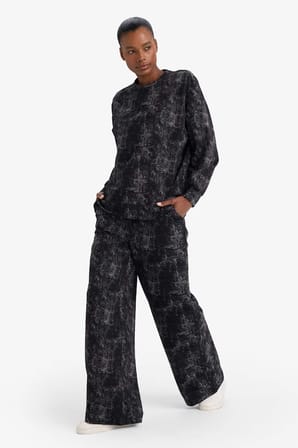 DeFacto Aırtech Wide Leg Cepli Geniş Paça Uzun Sporcu Pantolon G7089AX25WNBK81