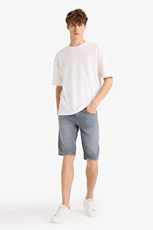 Slim Fit Dar Kesim Jean Bermuda