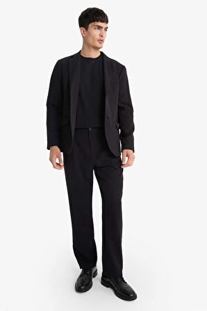 Slim Fit Dar Kesim Düğmeli Blazer Ceket