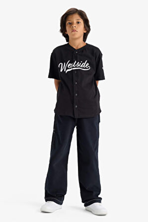 Erkek Çocuk Loose Fit Standart Paça Gabardin Pantolon