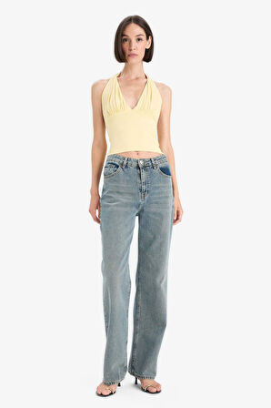 Slim Fit Dar Kesim Halter Yaka Atlet