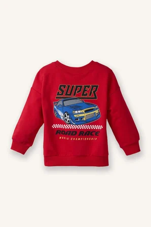 DeFacto Bisiklet Yaka Baskılı Sweatshirt Erkek Bebek G6139A526SPRD79