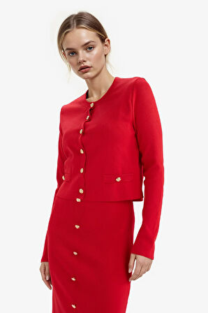 Regular Fit Bisiklet Yaka Triko Hırka