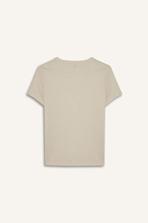 DeFacto Regular Fit Bisiklet Yaka Baskılı Ribana Kısa Kollu Tişört F5106AX25SMTR411