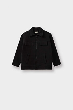 Erkek Bebek Gömlek Yaka Fermuarlı Hırka