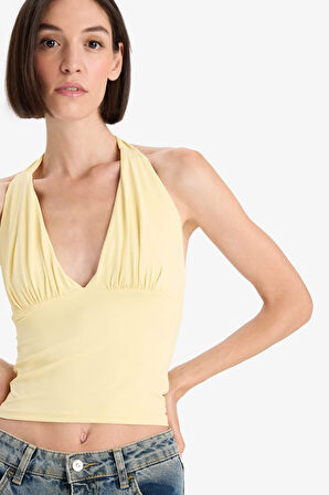 Slim Fit Dar Kesim Halter Yaka Atlet