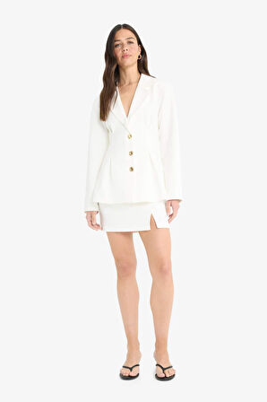Fitted Krep Blazer Ceket