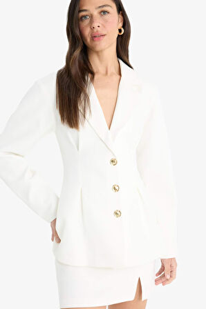 Fitted Krep Blazer Ceket