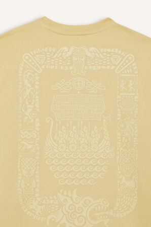 Boxy Fit Bisiklet Yaka Baskılı Kısa Kollu Tişört